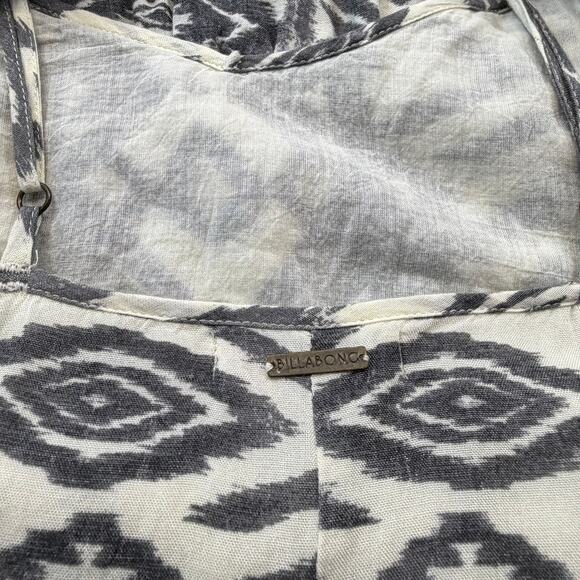 Billabong Designers Closet Gray/Cream Aztec Graphic High-Low Mini Dress Size M - Picture 4 of 8